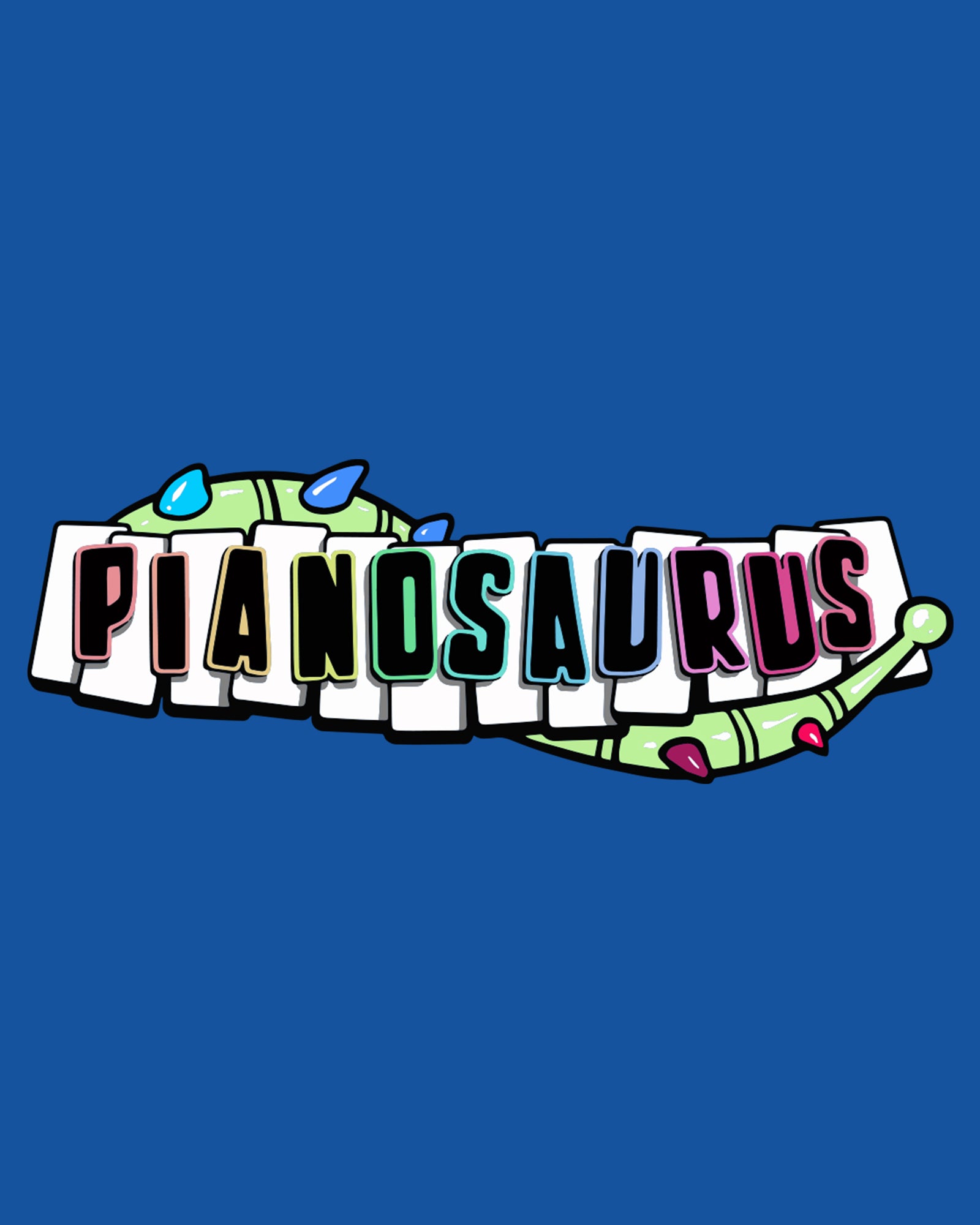 Royal Blue Cotton Hoodie with Drawstring | Pianosaurus He Plays For Us