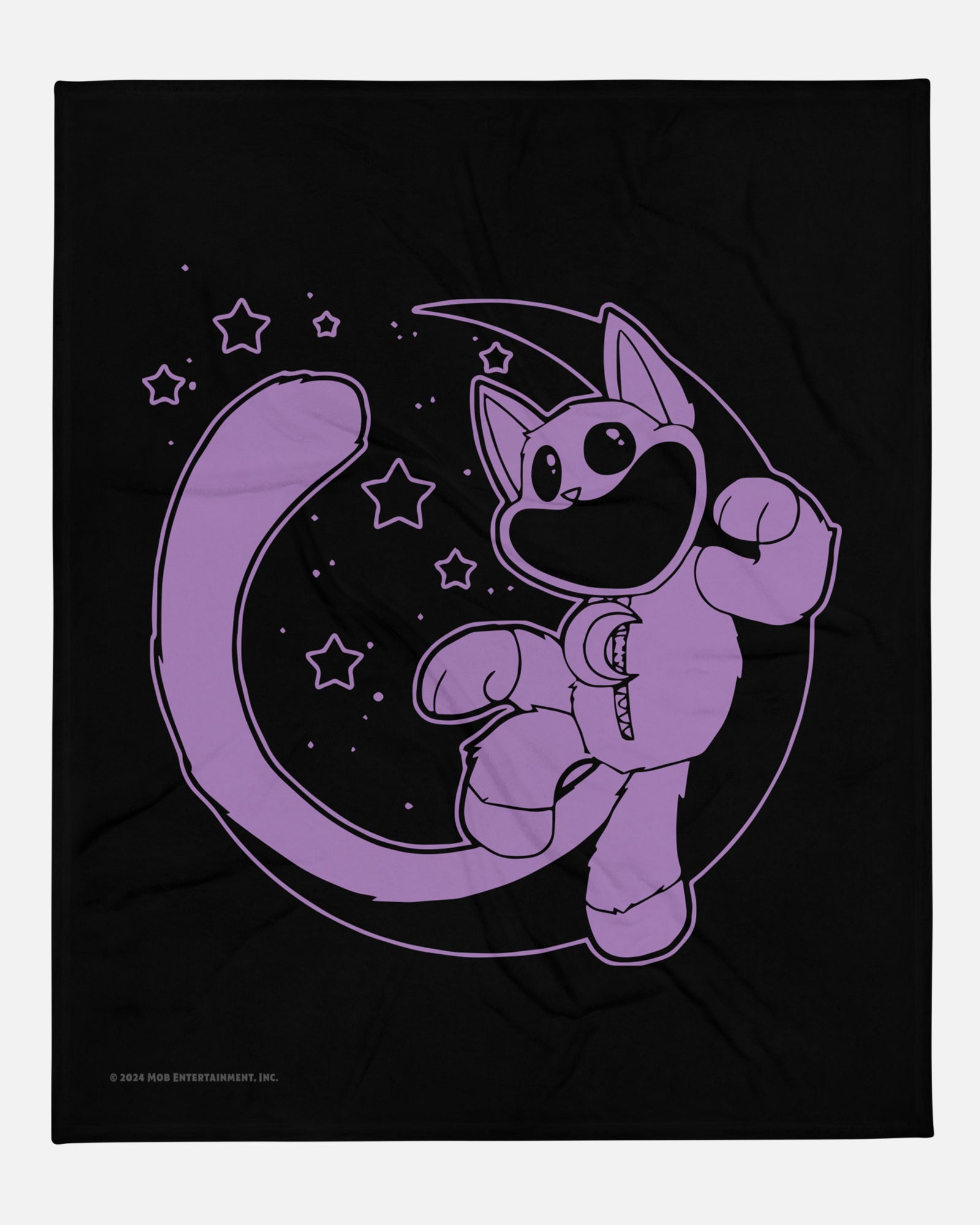 Soft Black Throw Blanket with Moon Print | CatNap Hypoallergenic