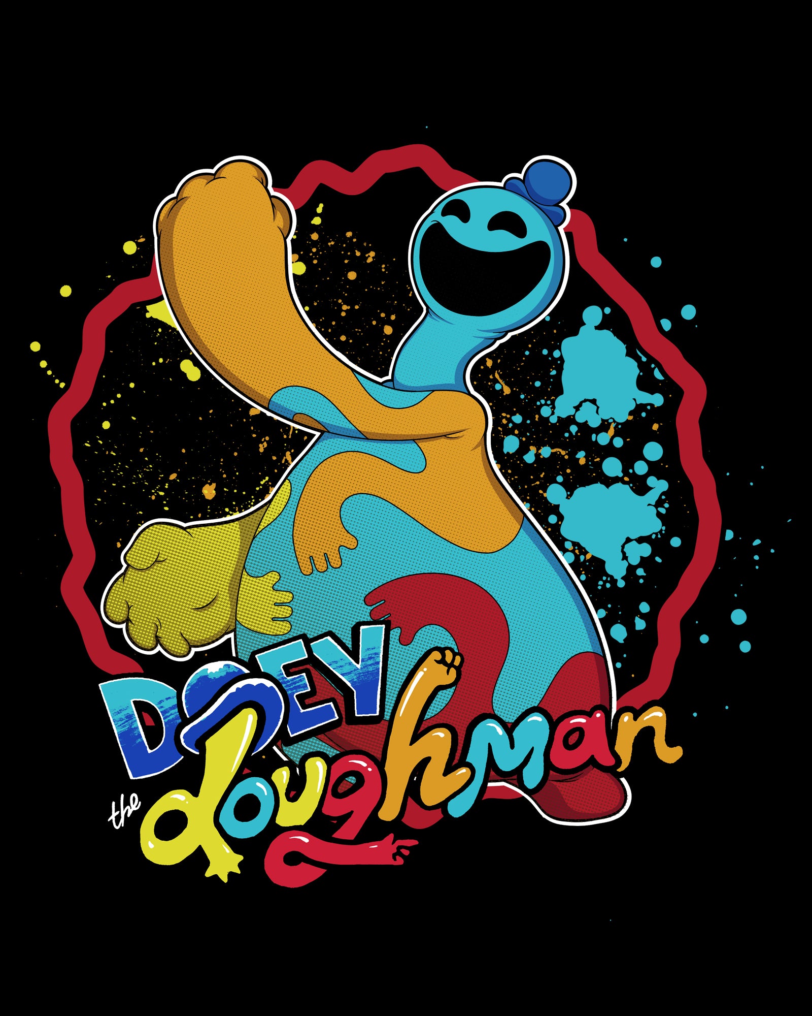 Black Cotton T-Shirt for Men, Women & Kids | Doey The Doughman