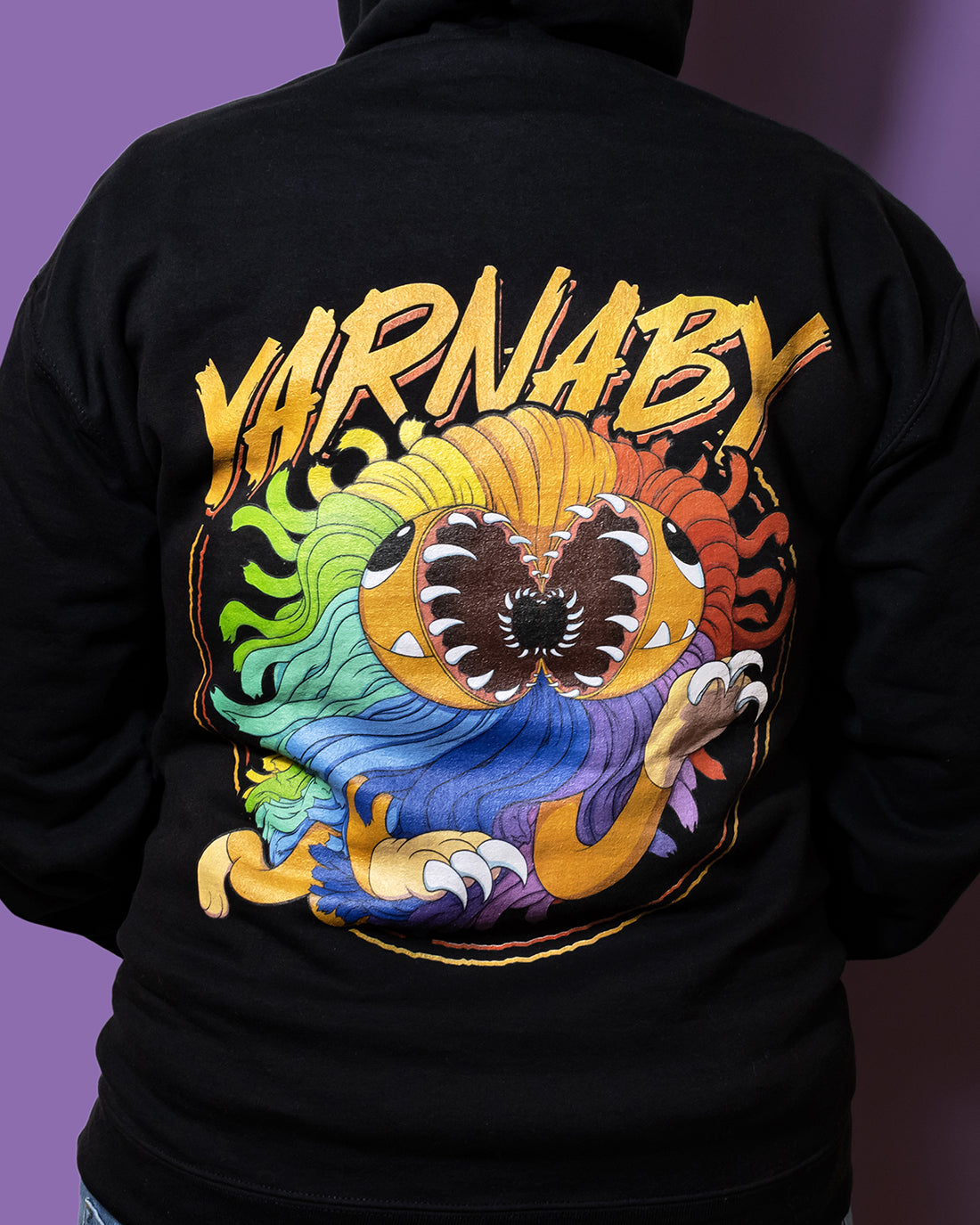Black Drawstring Hoodie for Men & Women | 100% Cotton | Yarnaby Attack