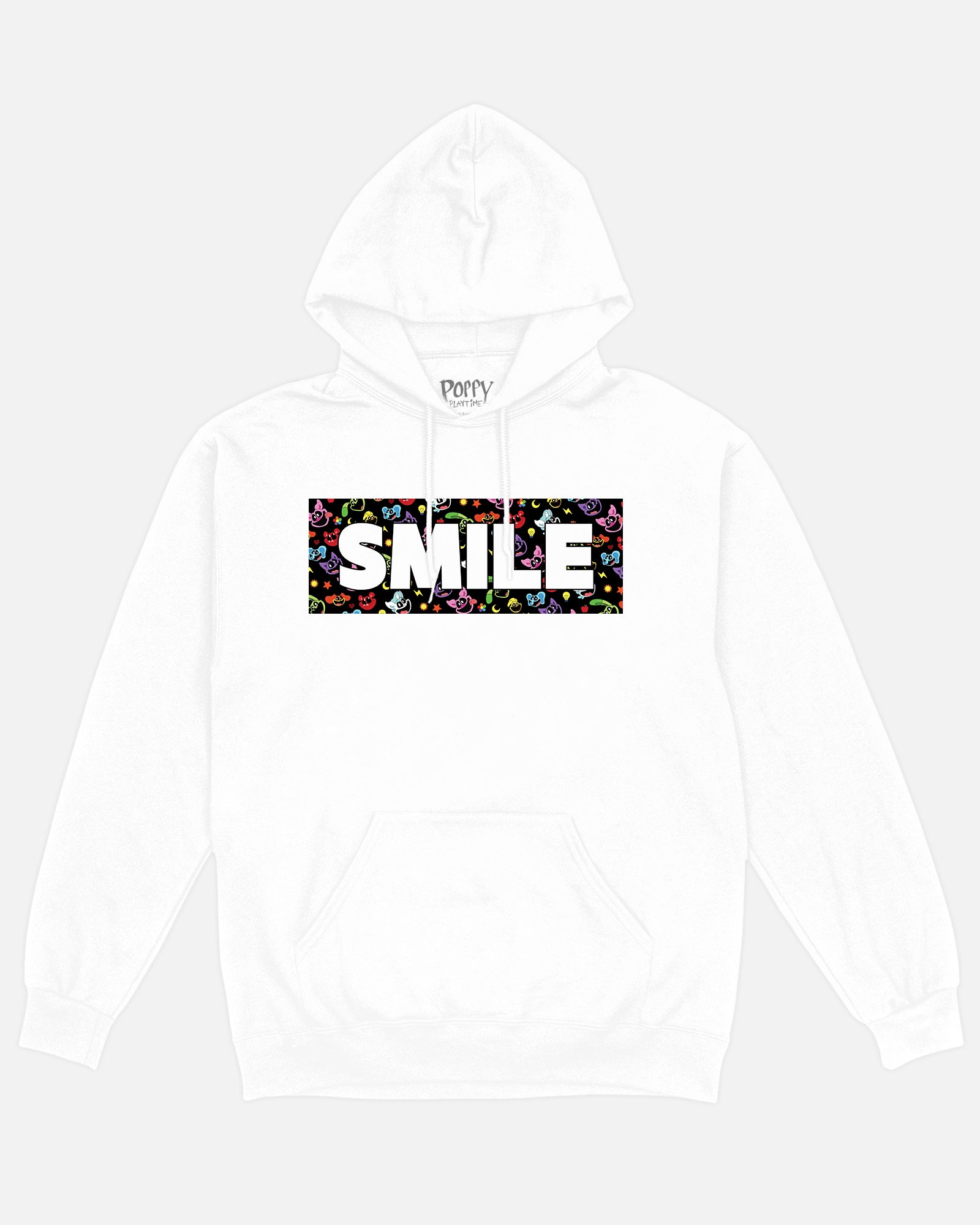White Drawstring Hoodie for Men & Women | Smile CatNap