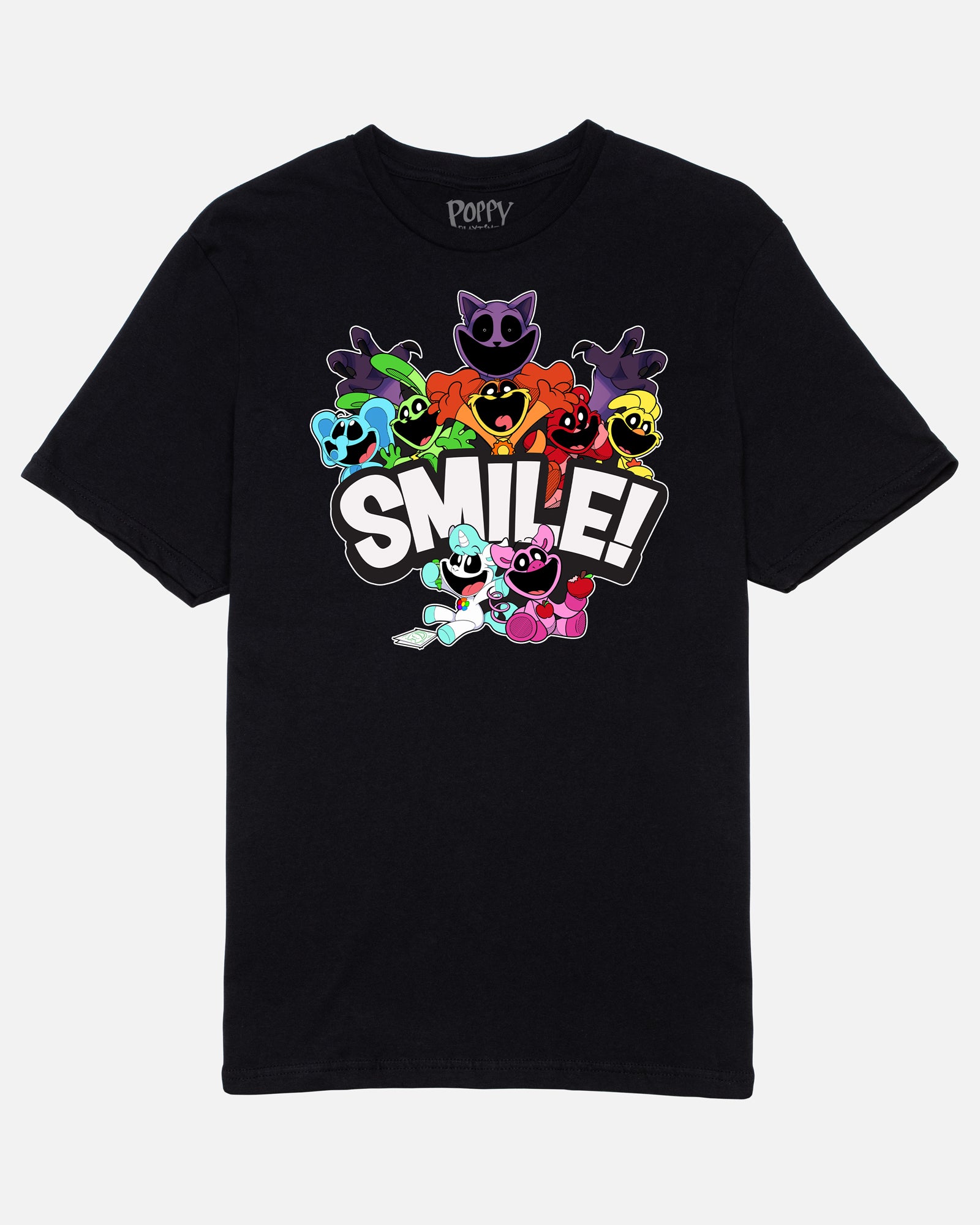 Smiling Critters Graphic Tee for Kids & Adults | 100% Cotton Black Shirt