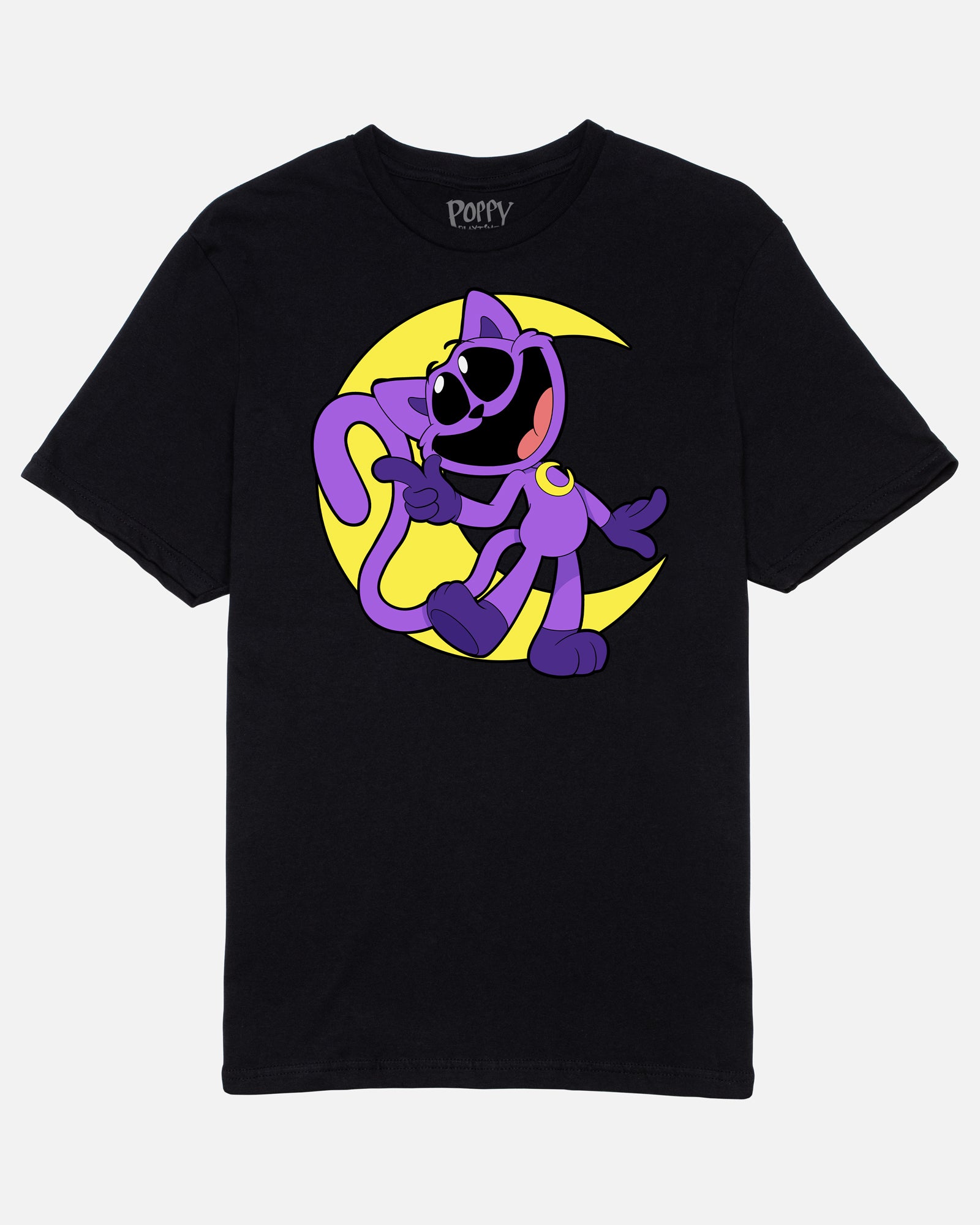 Cartoon Moon Black T-Shirt for Men & Women | CatNap 100% Cotton