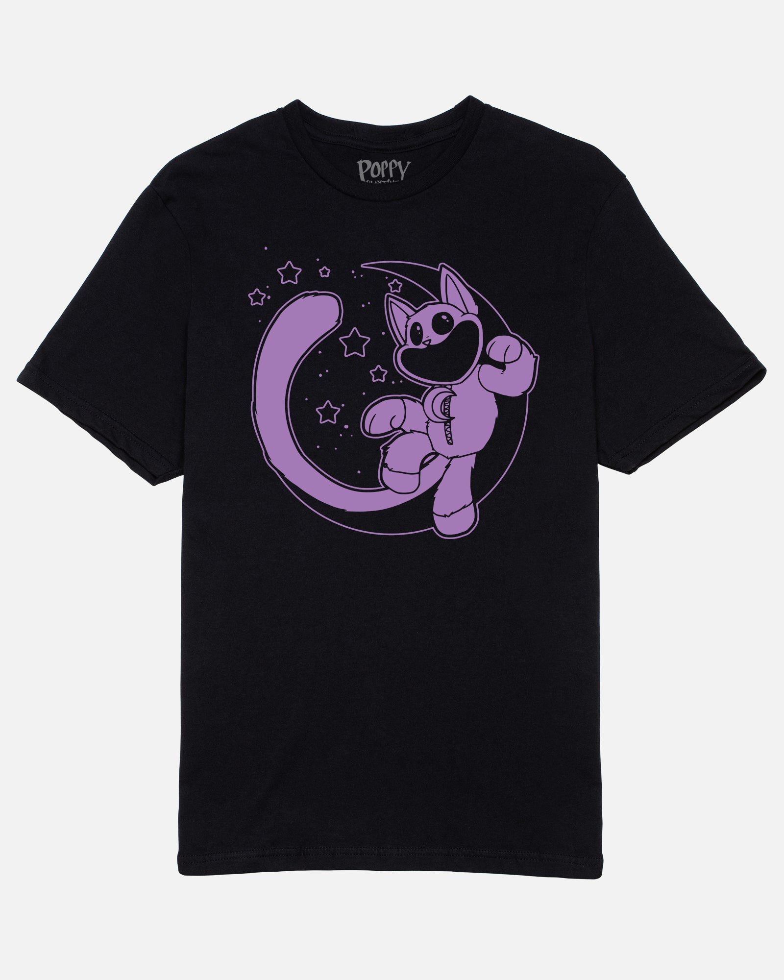 Black Cotton Unisex T-Shirt | CatNap Moon Tee