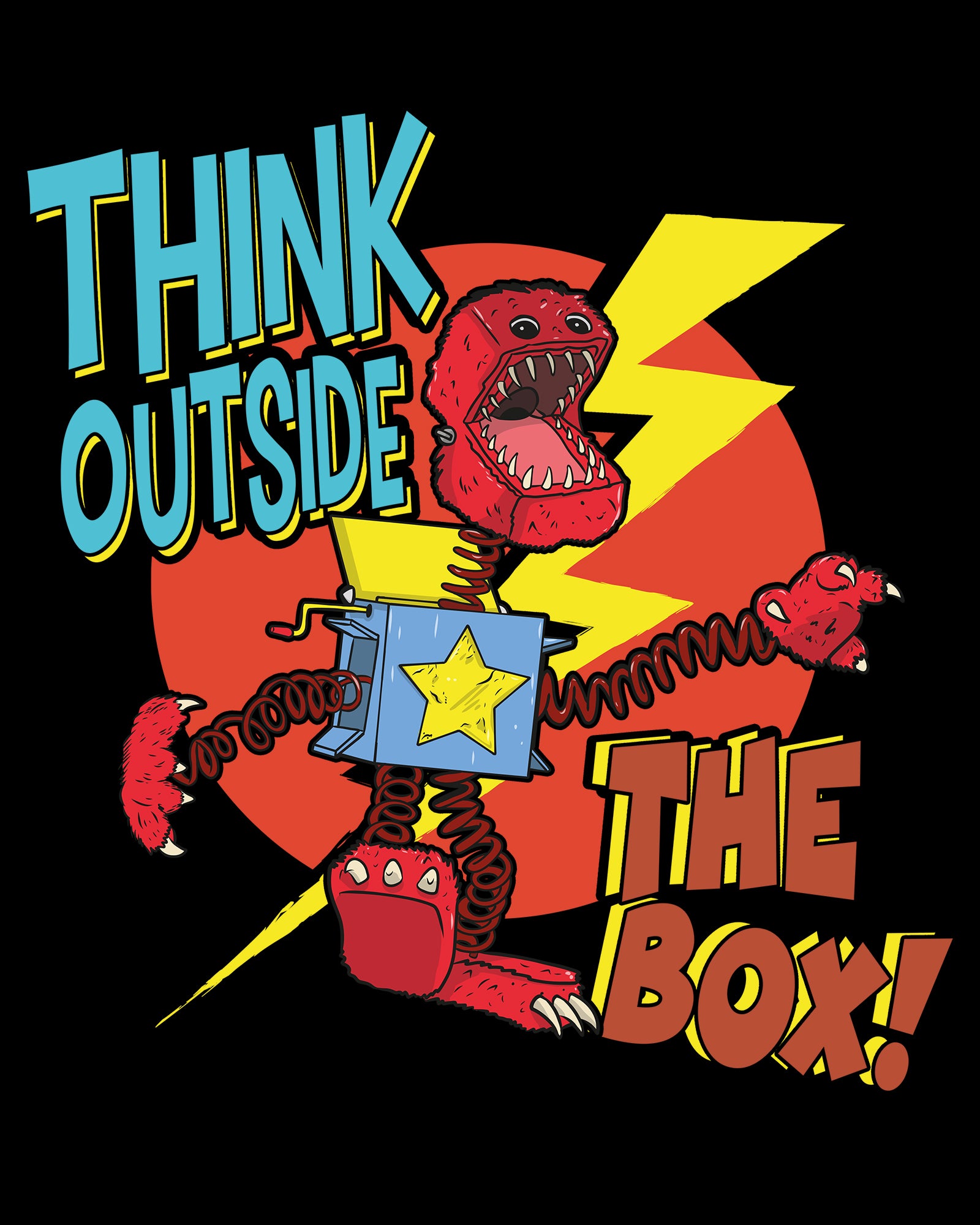 Unisex Black Cotton Long Sleeve Tee | Boxy Boo Think Outside The Box
