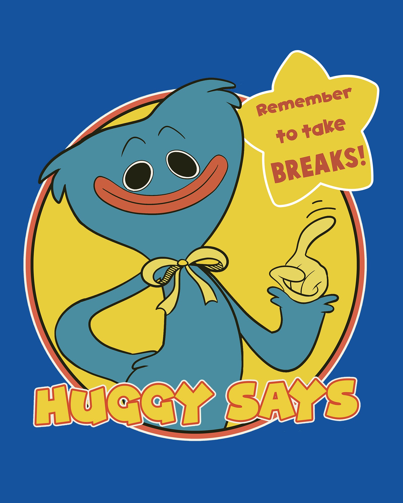 Huggy Wuggy Blue T-Shirt for Adults & Kids | 100% Cotton | Officially Licensed