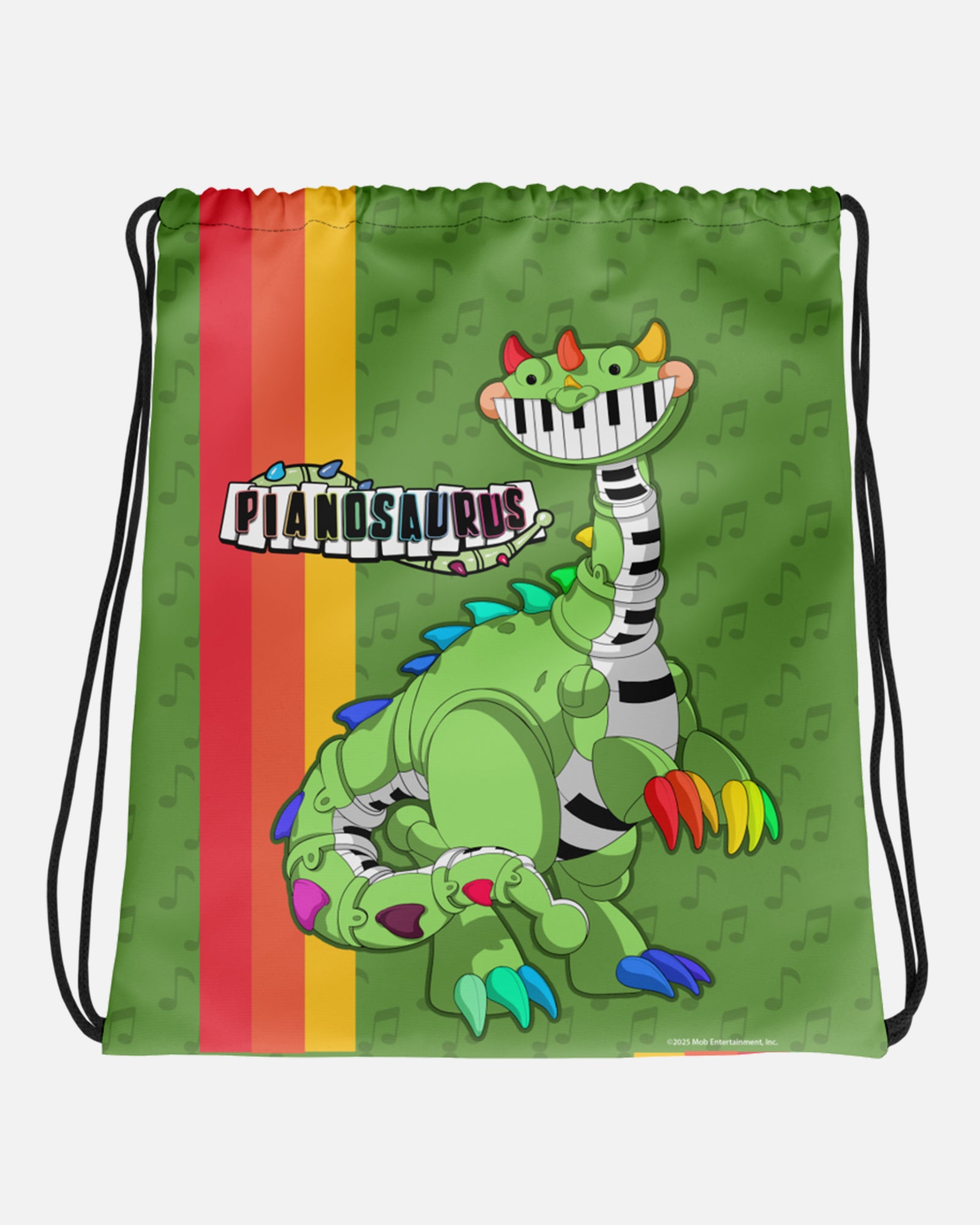 Green Drawstring Bag 15x17" for Gym & Travel | Pianosaurus